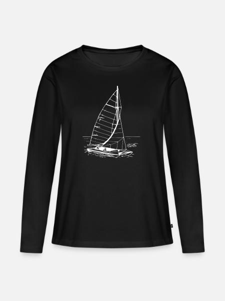 KATAMARAN segeln Segelturn MEER OSTSEE NORDSEE - Frauen Premium Bio Langarmshirt - Schwarz
