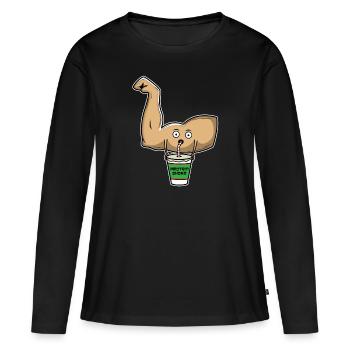 La musculation avec une différence - T-shirt manches longues Premium bio Femme - noir - Devant - Julia (174cm)