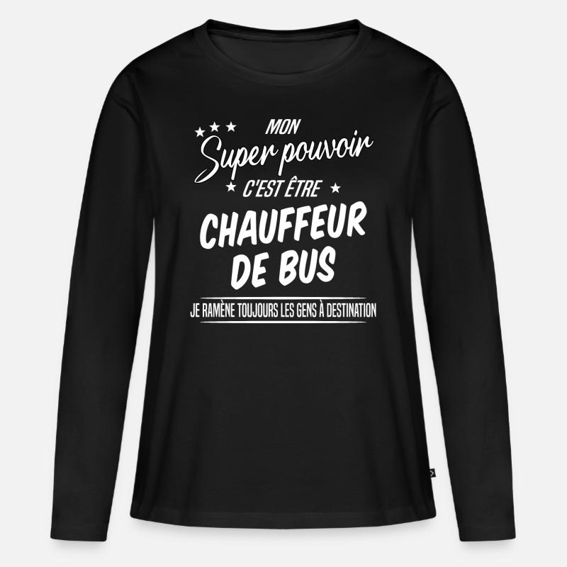 Busfahrer - Frauen Premium Bio Langarmshirt - Schwarz