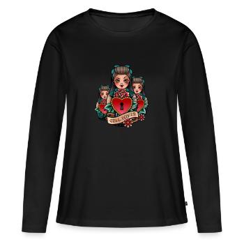 Poupée Matriochka Russie Babushka - T-shirt manches longues Premium bio Femme - noir - Devant - Julia (174cm)