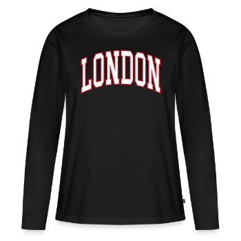 Londres - T-shirt manches longues Premium bio Femme - noir - Devant - Julia (174cm)