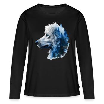 Pudel - Frauen Premium Bio Langarmshirt - Schwarz - Vorne - Julia (174cm)