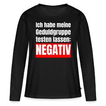 Mon groupe de patience est négatif - T-shirt manches longues Premium bio Femme - noir - Devant - Julia (174cm)