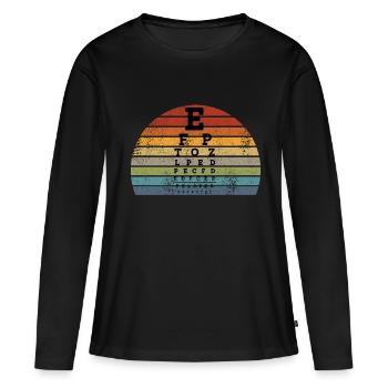 Opticiens - T-shirt manches longues Premium bio Femme - noir - Devant - Julia (174cm)