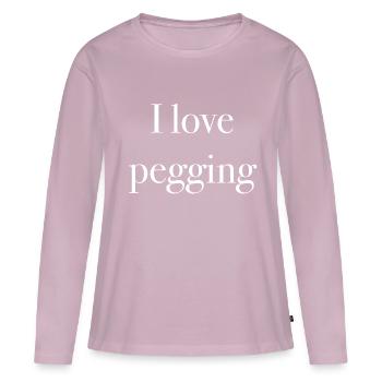 pegging - T-shirt manches longues Premium bio Femme - rose poudré - Devant - Julia (174cm)