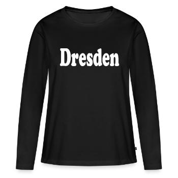 Dresde - T-shirt manches longues Premium bio Femme - noir - Devant - Julia (174cm)