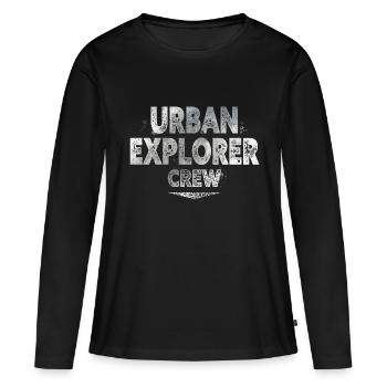 Urban Explorer - Frauen Premium Bio Langarmshirt - Schwarz - Vorne - Julia (174cm)