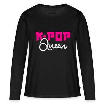 K-Pop Queen Musique pop coréenne - T-shirt manches longues Premium bio Femme - noir - Devant - Julia (174cm)