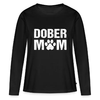 Dober Mom Dobermann Hunde - Frauen Premium Bio Langarmshirt - Schwarz - Vorne - Julia (174cm)