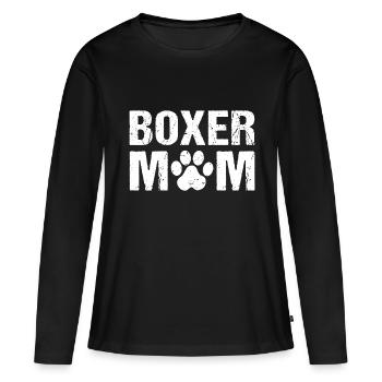 Boxer Mom German Boxer Dogs - Women's Premium Organic Long Sleeve Shirt - black - Front - Julia (174cm)