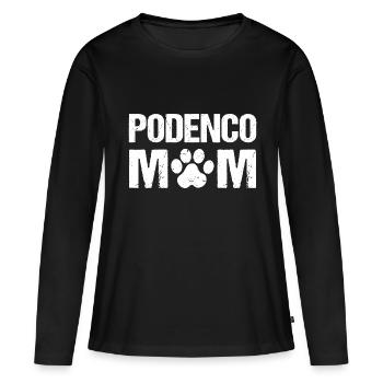 Podenco Mom Podenco Hunde - Frauen Premium Bio Langarmshirt - Schwarz - Vorne - Julia (174cm)
