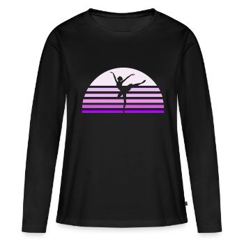 Ballerina Ballet dancing ballet dancer figure - Women's Premium Organic Long Sleeve Shirt - black - Front - Julia (174cm)