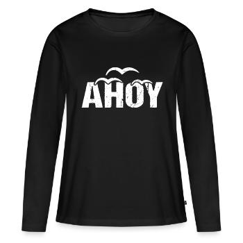 Côte d’accueil du lac Ahoy - T-shirt manches longues Premium bio Femme - noir - Devant - Julia (174cm)