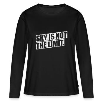Le ciel n'est pas la limite - T-shirt manches longues Premium bio Femme - noir - Devant - Julia (174cm)
