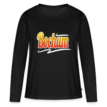 Bochum - Frauen Premium Bio Langarmshirt - Schwarz - Vorne - Julia (174cm)