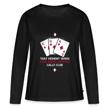 Bridge Players Bridge Partner Calls Club - T-shirt manches longues Premium bio Femme - noir - Devant - Julia (174cm)