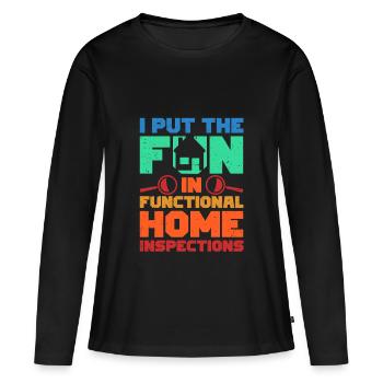 Arpenteur-géomètre en bâtiment Inspecteur en bâtiment - T-shirt manches longues Premium bio Femme - noir - Devant - Julia (174cm)