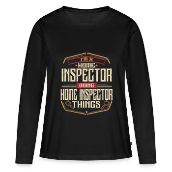 Arpenteur-géomètre en bâtiment Inspecteur en bâtiment - T-shirt manches longues Premium bio Femme - noir - Devant - Julia (174cm)