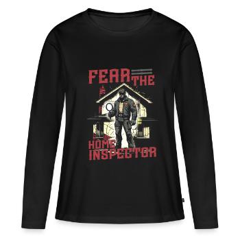 Arpenteur-géomètre en bâtiment Inspecteur en bâtiment - T-shirt manches longues Premium bio Femme - noir - Devant - Julia (174cm)