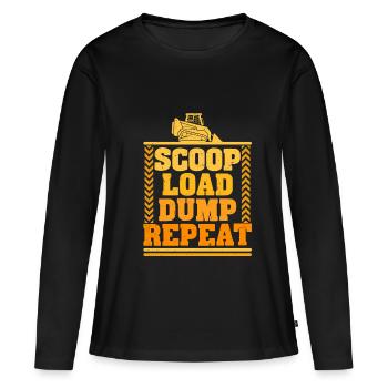 Kompaktlader Skid Steer Operator Scoop Load Dump - T-shirt manches longues Premium bio Femme - noir - Devant - Julia (174cm)