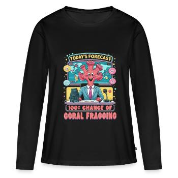 Reproduction des coraux 100 % de chance de ragage des coraux - T-shirt manches longues Premium bio Femme - noir - Devant - Julia (174cm)