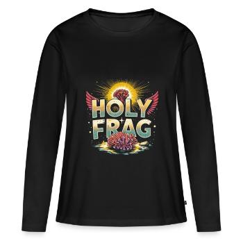 Reproduction de corail Éleveur de corail Holy Frag - T-shirt manches longues Premium bio Femme - noir - Devant - Julia (174cm)