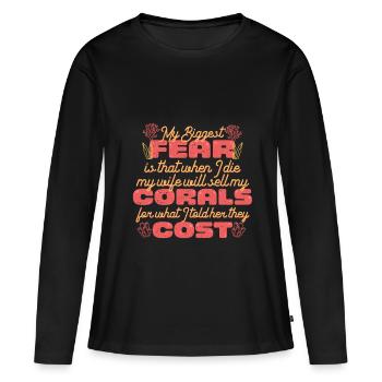 Reproduction de coraux Éleveurs de coraux - T-shirt manches longues Premium bio Femme - noir - Devant - Julia (174cm)