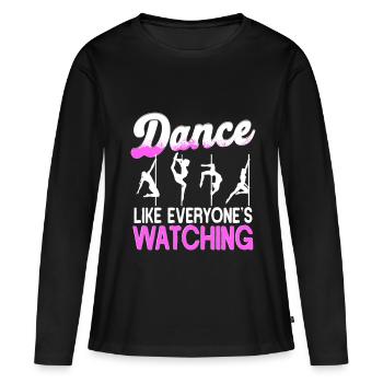 La danse polonaise comme tout le monde regarde - T-shirt manches longues Premium bio Femme - noir - Devant - Julia (174cm)