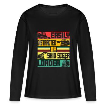 Opérateur de chargeuse compacte Chargeuse compacte - T-shirt manches longues Premium bio Femme - noir - Devant - Julia (174cm)