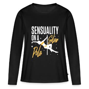 Pole Dancing Poleddance - T-shirt manches longues Premium bio Femme - noir - Devant - Julia (174cm)
