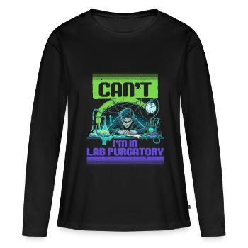 Sciences de la vie Biologie Je suis au purgatoire du laboratoire - T-shirt manches longues Premium bio Femme - noir - Devant - Julia (174cm)