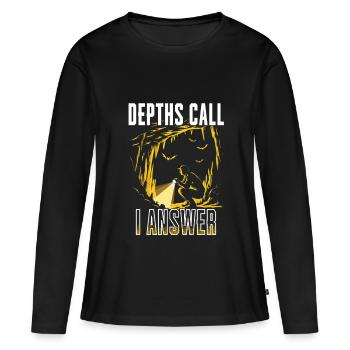 Höhlenforschung Spelunking Depths Call - Women's Premium Organic Long Sleeve Shirt - black - Front - Julia (174cm)