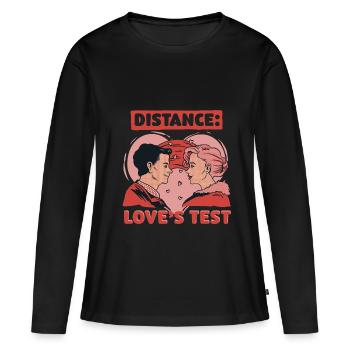 Long-distance relationship - Women's Premium Organic Long Sleeve Shirt - black - Front - Julia (174cm)