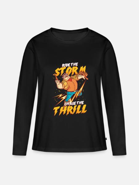 Sturmjäger Meteorologe - Frauen Premium Bio Langarmshirt - Schwarz