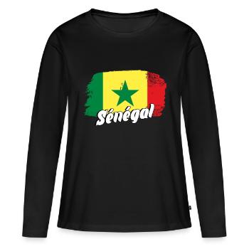 Sénégal - T-shirt manches longues Premium bio Femme - noir - Devant - Julia (174cm)