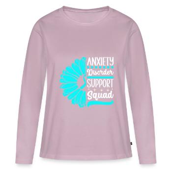 Trouble anxieux Trouble anxieux - T-shirt manches longues Premium bio Femme - rose poudré - Devant - Julia (174cm)