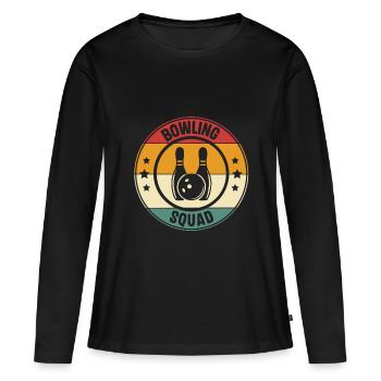 Bowling Squad - Frauen Premium Bio Langarmshirt - Schwarz - Vorne - Julia (174cm)