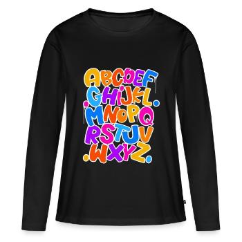Abc Einschulung Schulkind - Frauen Premium Bio Langarmshirt - Schwarz - Vorne - Julia (174cm)