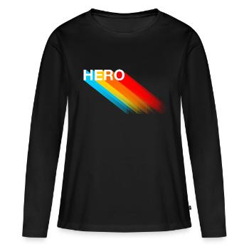 Held - Frauen Premium Bio Langarmshirt - Schwarz - Vorne - Julia (174cm)
