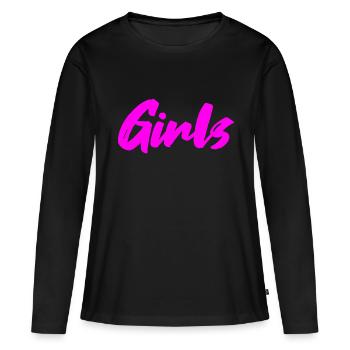 Filles - T-shirt manches longues Premium bio Femme - noir - Devant - Julia (174cm)