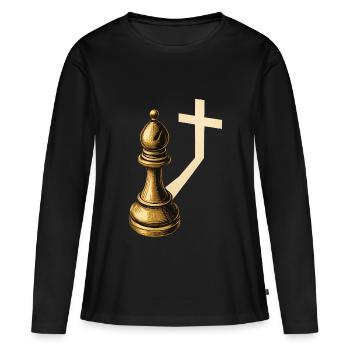 Chess Players Chess Pieces Bishops Shadows - Women's Premium Organic Long Sleeve Shirt - black - Front - Julia (174cm)