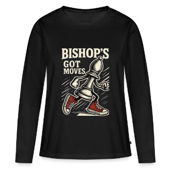 Bishop's Got Moves Chess Player Board Game - Women's Premium Organic Long Sleeve Shirt - black - Front - Julia (174cm)