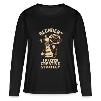 Schnitzer? Ich Bevorzuge Kreative Strategie - Frauen Premium Bio Langarmshirt - Schwarz - Vorne - Julia (174cm)