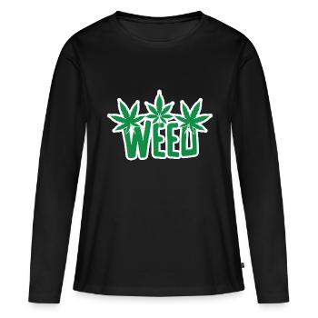 Cannabis Marijuana Weed Fumer - T-shirt manches longues Premium bio Femme - noir - Devant - Julia (174cm)