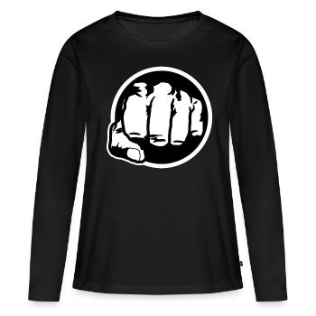 Poing noir et blanc - T-shirt manches longues Premium bio Femme - noir - Devant - Julia (174cm)