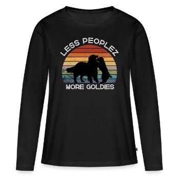 Less peoplez, more Golden Retrievers - Women's Premium Organic Long Sleeve Shirt - black - Front - Julia (174cm)
