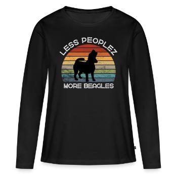 Less peoplez, more beagles - Women's Premium Organic Long Sleeve Shirt - black - Front - Julia (174cm)