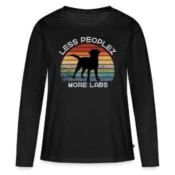 Less peoplez, more Labs - Women's Premium Organic Long Sleeve Shirt - black - Front - Julia (174cm)