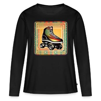 Cool Disco Roller Skate Style Rétro - T-shirt manches longues Premium bio Femme - noir - Devant - Julia (174cm)