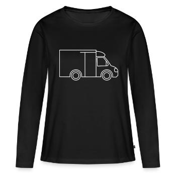 Service de livraison - T-shirt manches longues Premium bio Femme - noir - Devant - Julia (174cm)